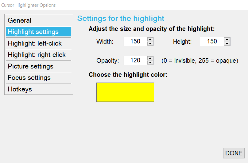 change your cursor to highlight color